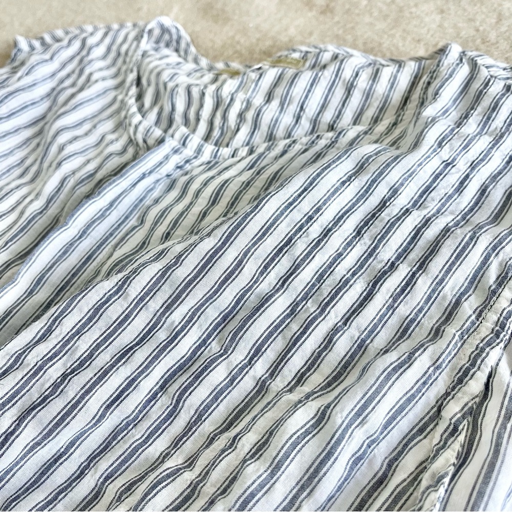 Pip Squeak Chapeau blue stripe crinkle cross front sleeveless top - Picture 8 of 8